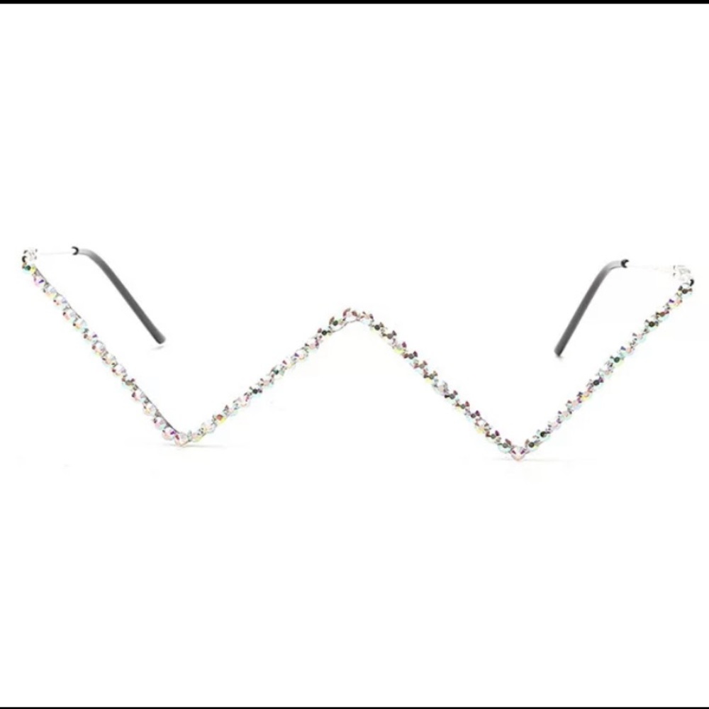 Fashion statement No top Rhinestone frames